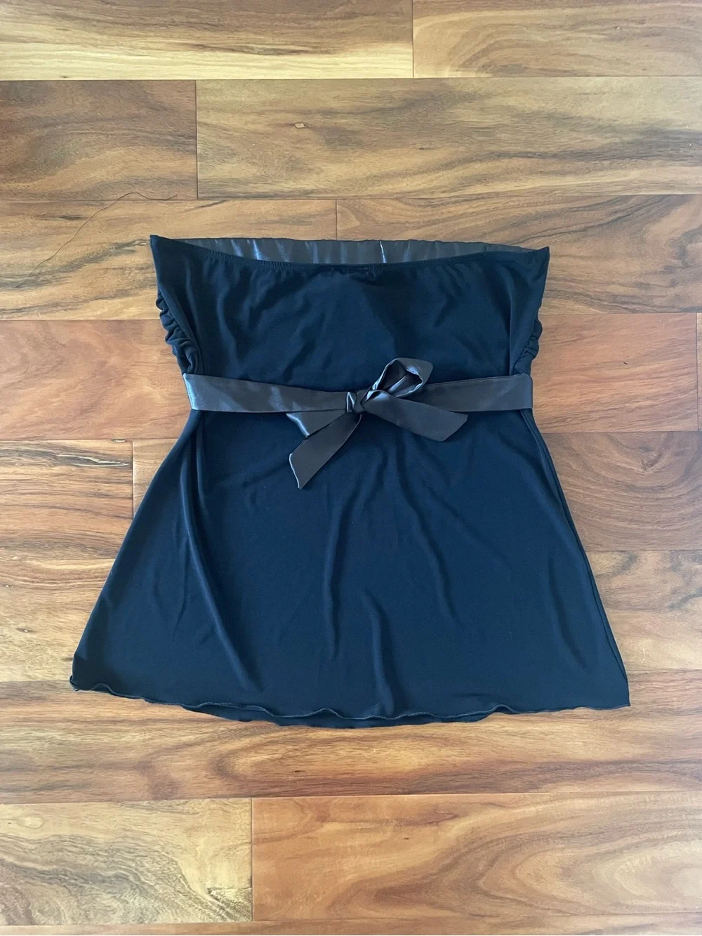 digit@l Clothing Black Strapless Satin-Trim Top - Picture 3 of 5